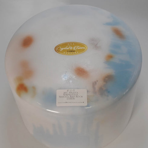 8" G+5 Mt. Shasta Serpentine & Sedona Red Rock Alchemy™ Crystal Tones® Quartz Singing Bowl